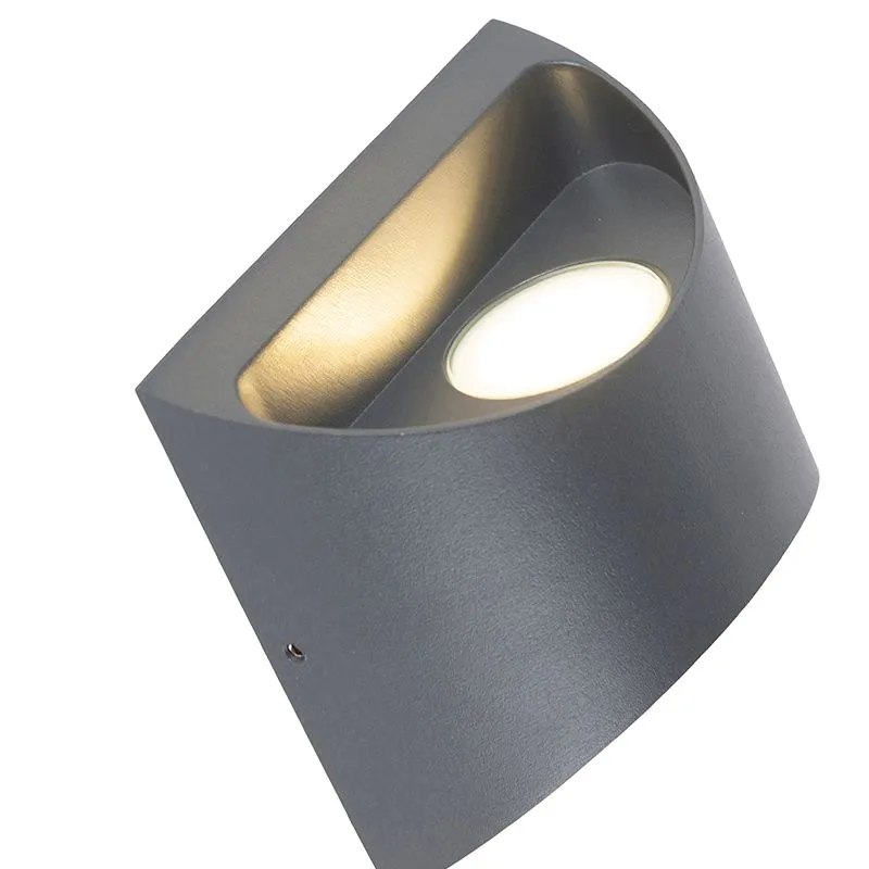 Applique d'extérieur moderne gris foncé avec LED IP54 - Mal