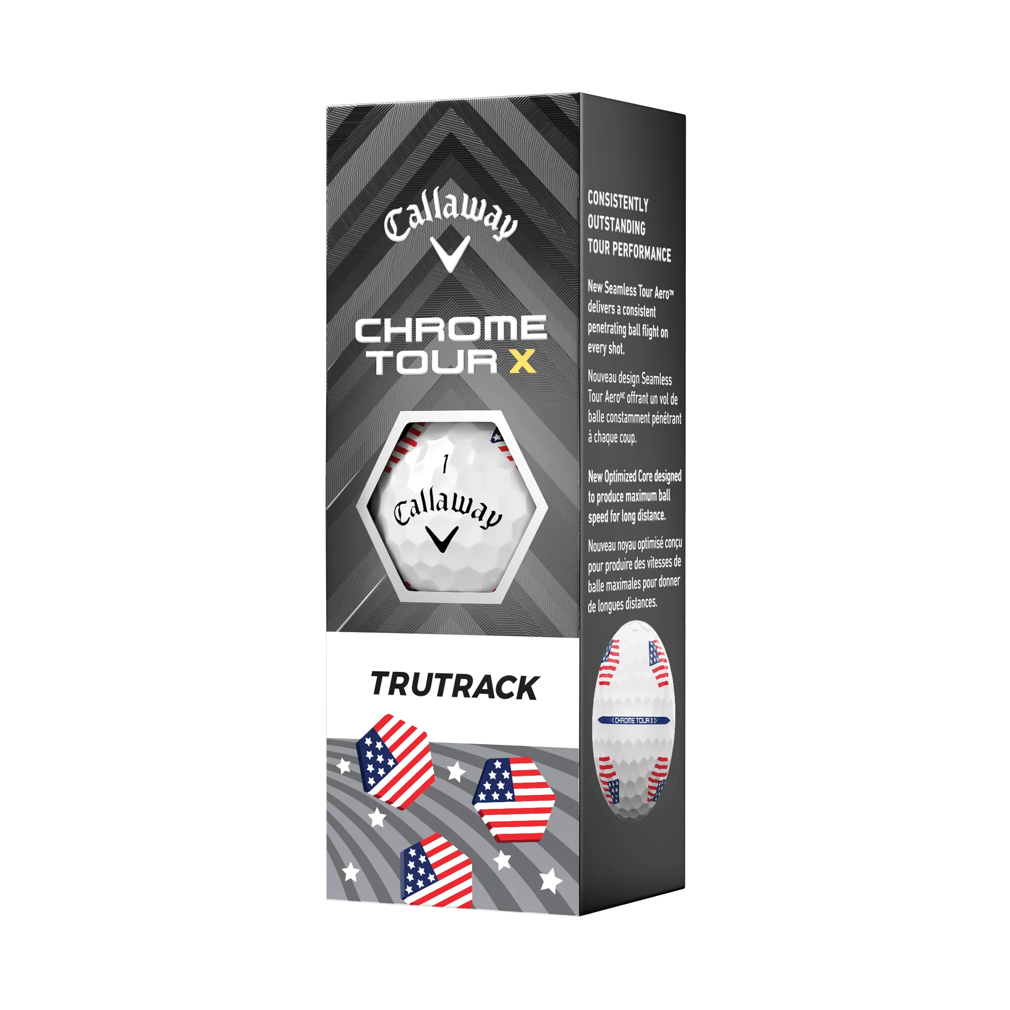 Balles de Golf Chrome Tour X USA TruTrack - Édition Limitée (Douzaine)