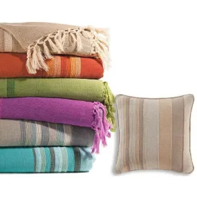 Boutis, plaid ou jeté de canapé rayé en coton - Beige | 3 Suisses