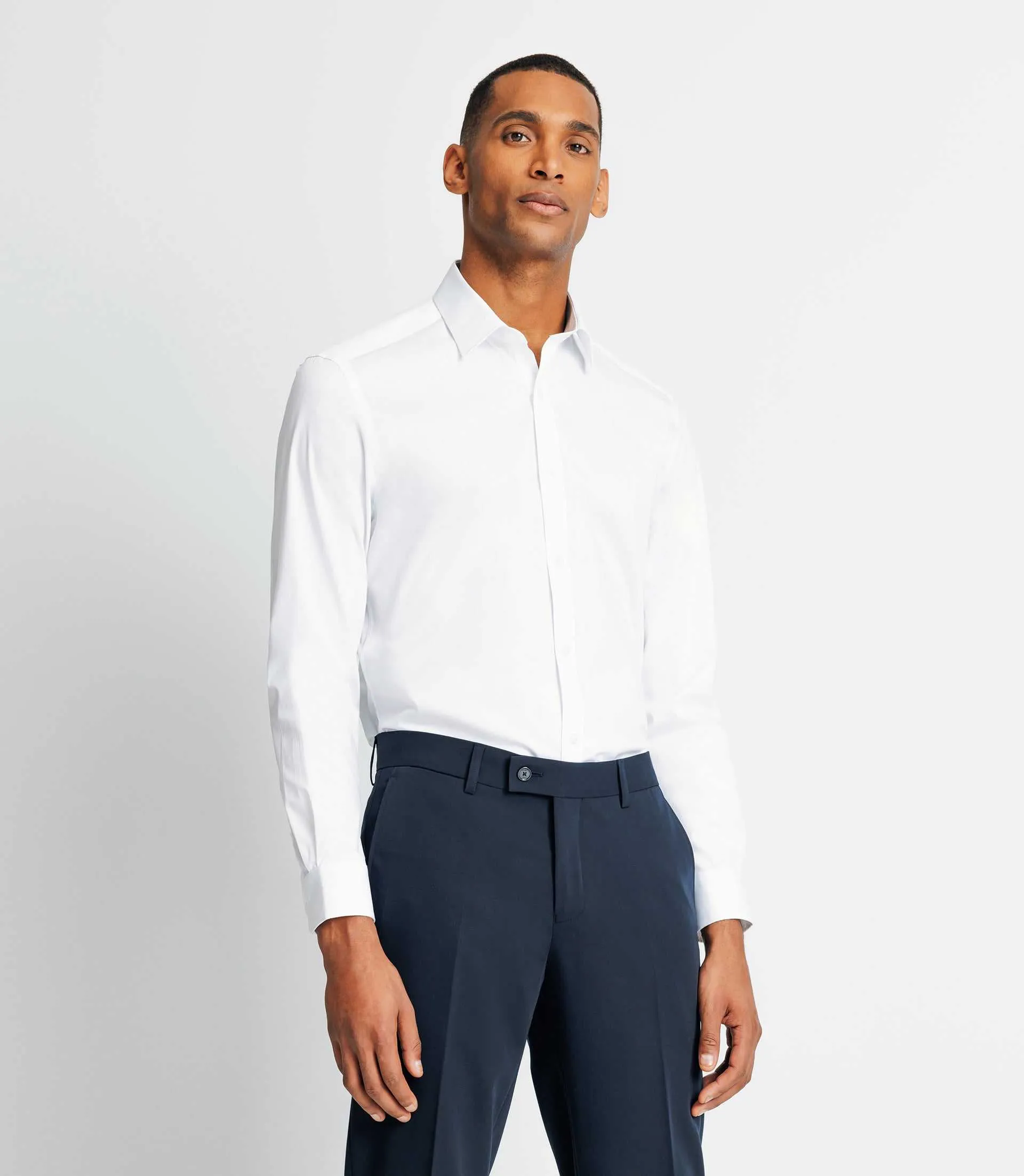 Chemise en coton stretch blanche