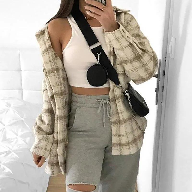 Chemise vintage en tweed doux pour femme • Vintage Univers