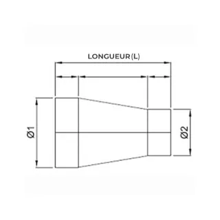 Cône de réduction bords lisses - Ø 100 Int / 60 Flex. - L 160 mm
