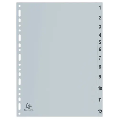 Jeu d'intercalaires numériques  FOREVER  A4 - 12 touches - EXACOMPTA
