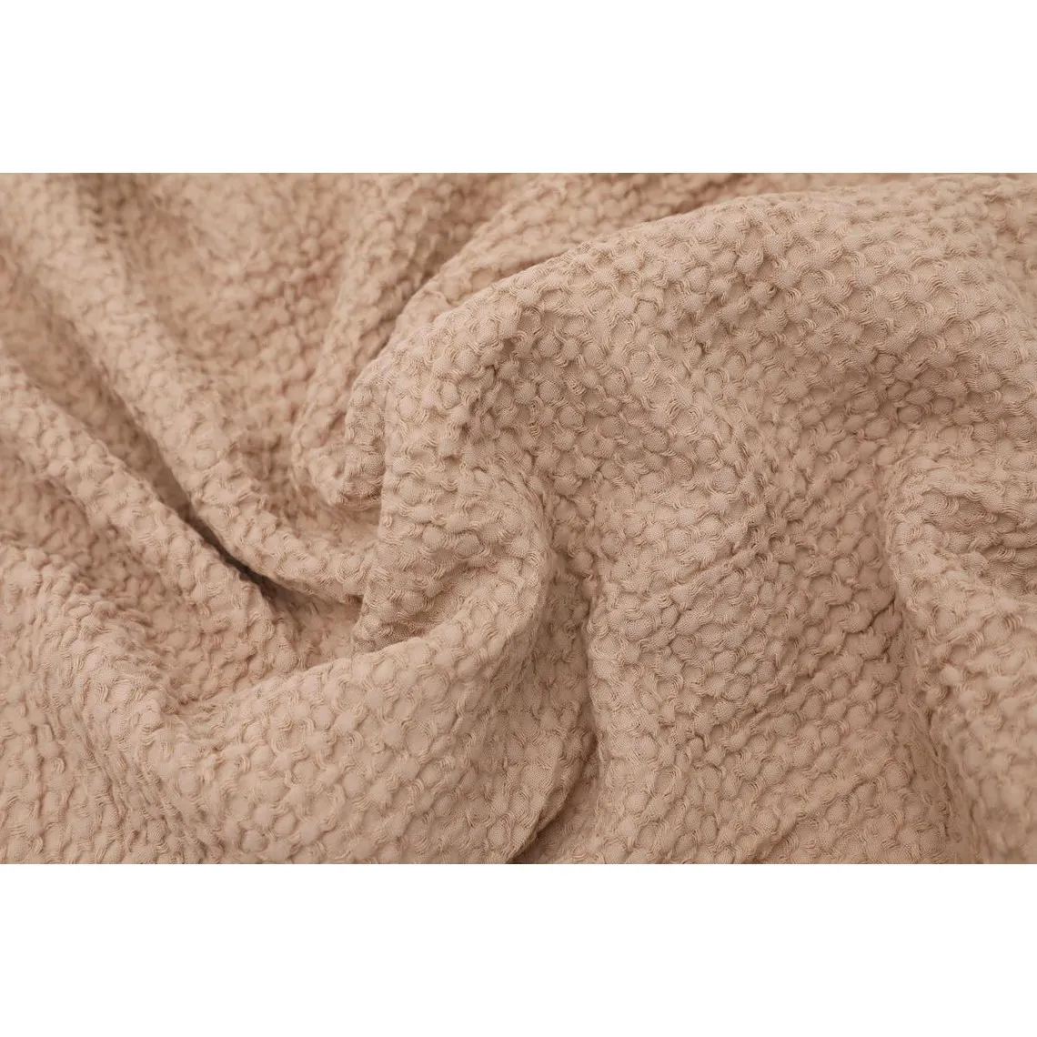 Les basiques - Plaid en coton beige | Plaid 3 SUISSES