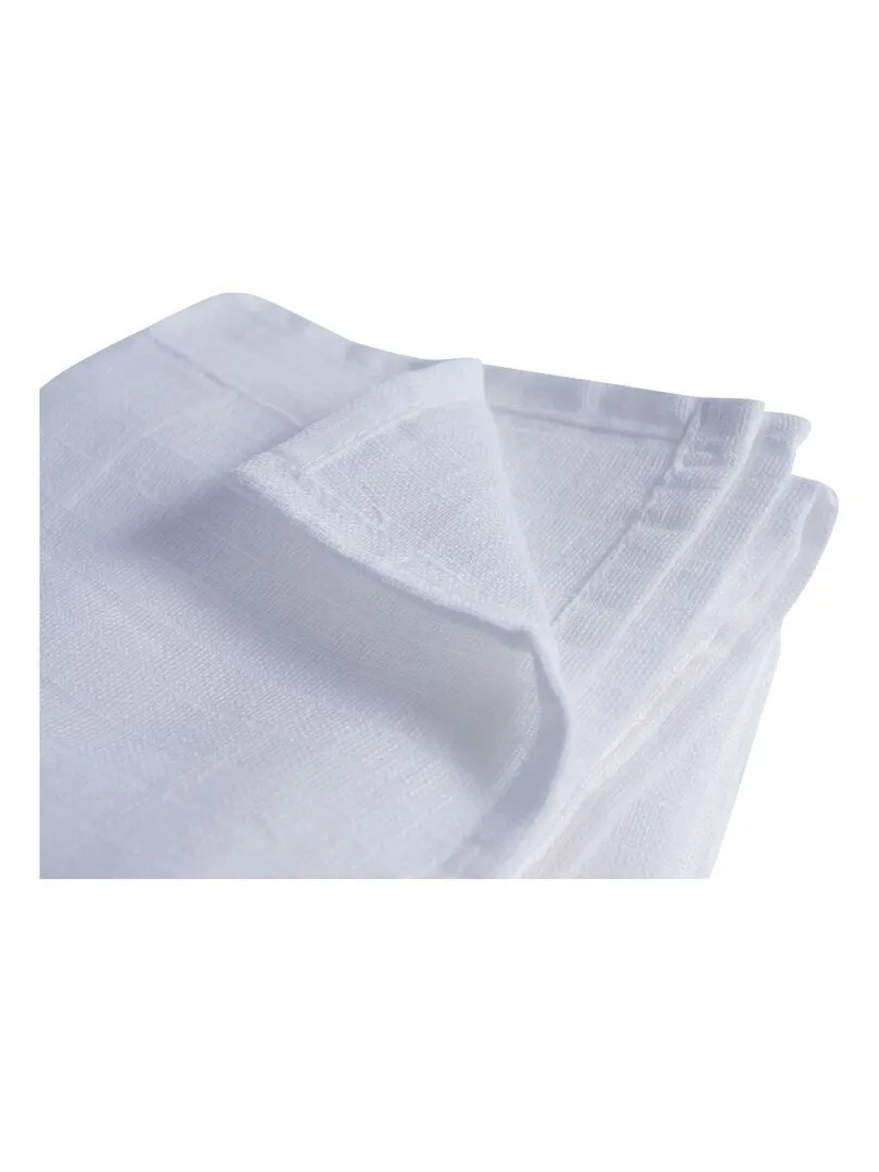 Lot de 6 langes Doux Nid (70 x 70 cm) - Blanc