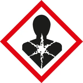 Panneau SGH 08, Nocif, danger pour la santé, film autocollant 21x21mm, 5 feuilles de 35 étiquettes