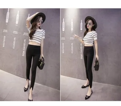Pantalon stretch slim simple pour femme classique moulant