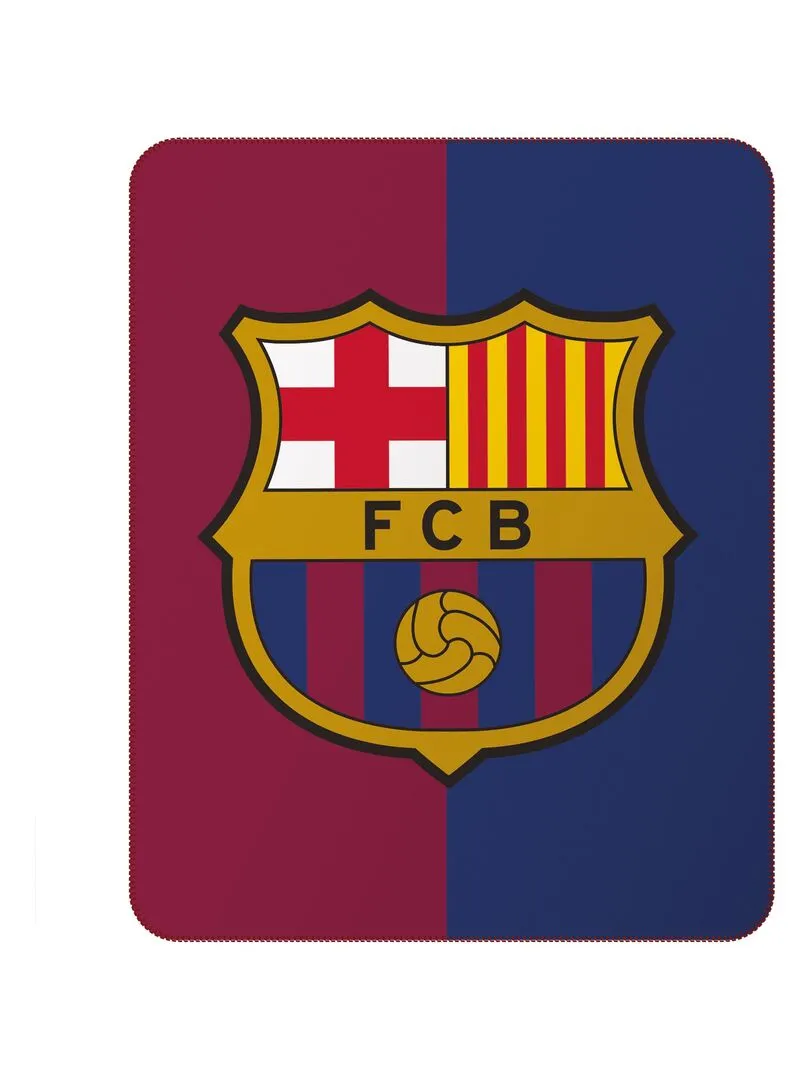 Plaid polaire imprimé 100% polyester, FC BARCELONA OFFICIEL - Bleu