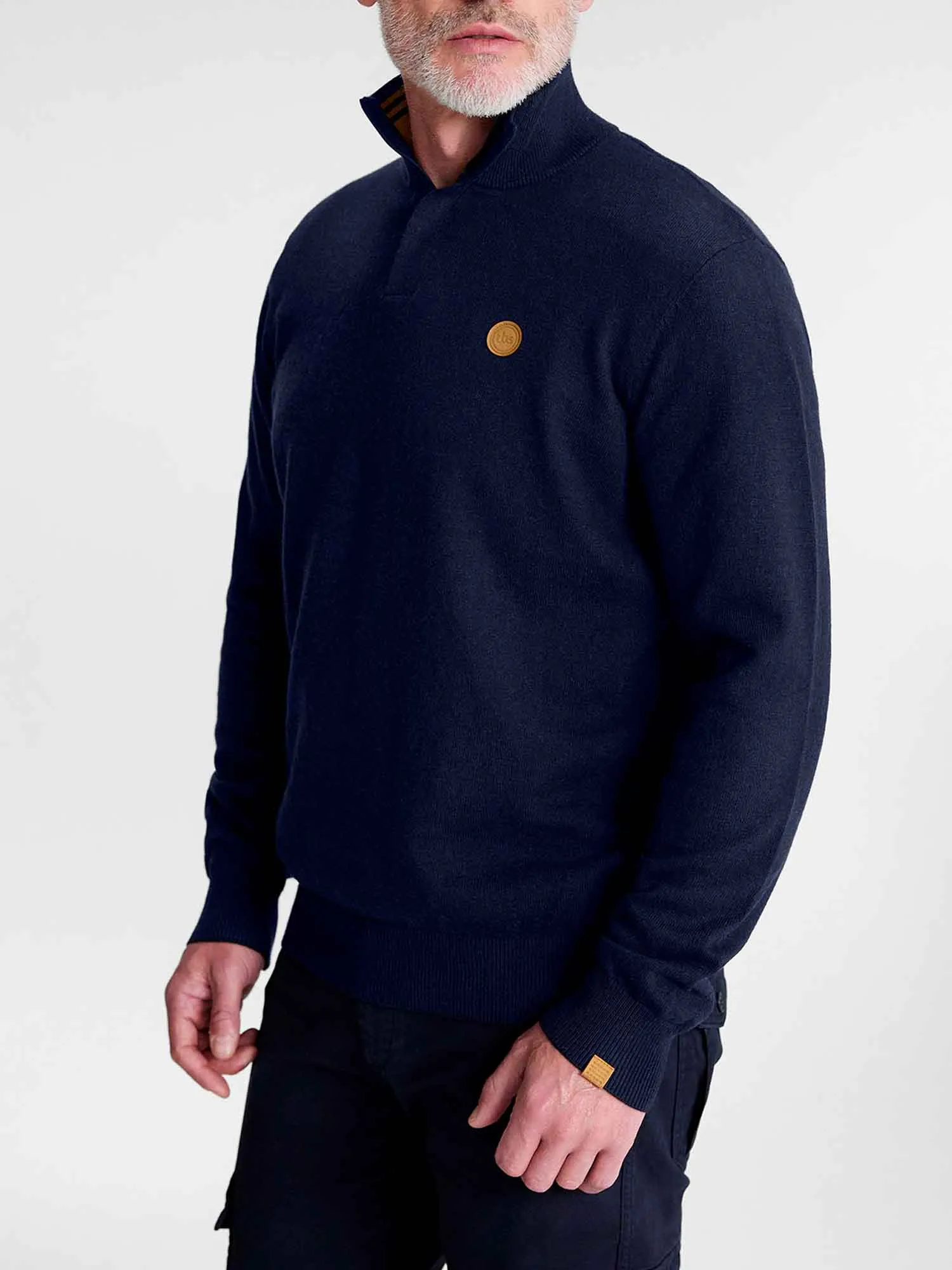 Pull Camionneur Homme Laine Marine tbs