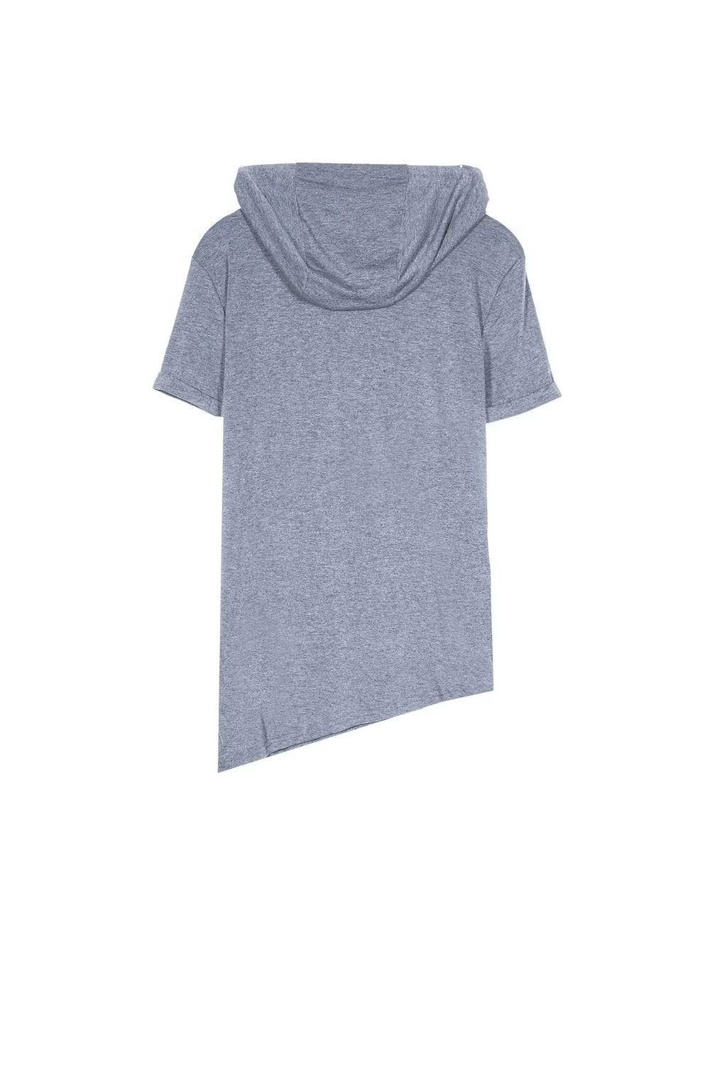 T-shirt capuche asymétrique gris foncé